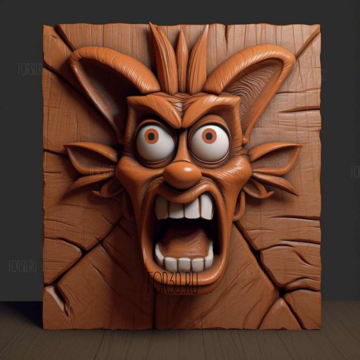 Crash Bandicoot 1 stl model for CNC